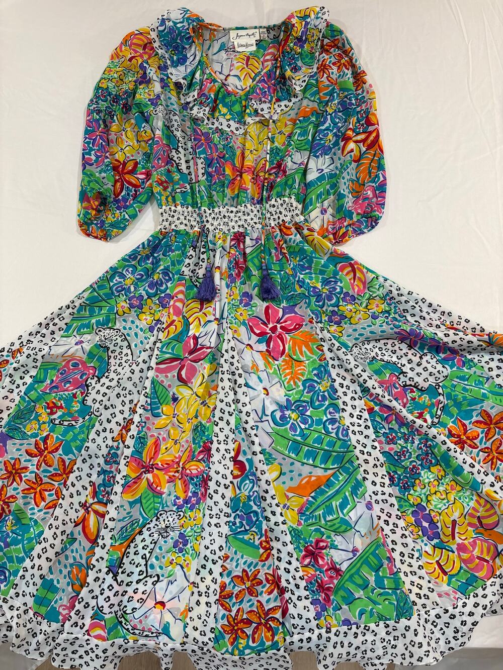VTG 80s Neiman Marcus Jaymee Papell Maxi Dress Size Small